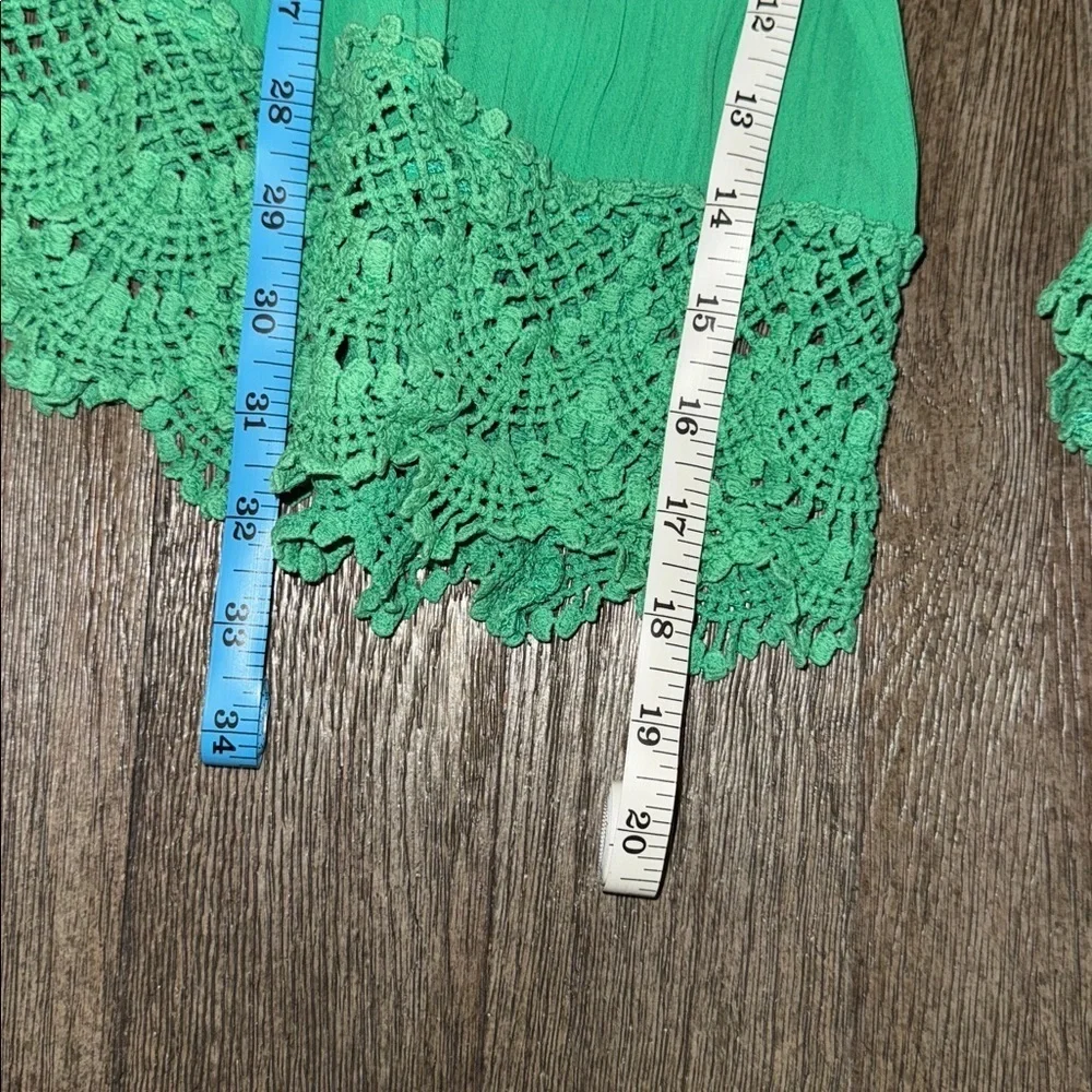 Free People Gaucho Jade Green Pleated Wide Leg Pants